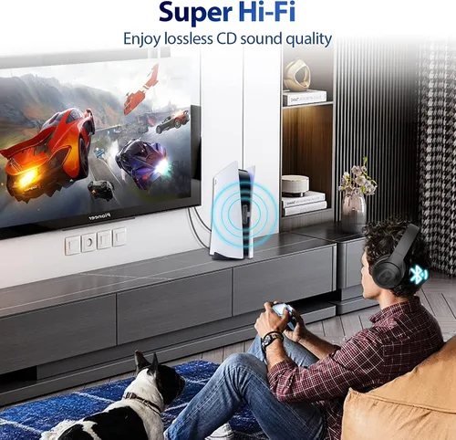 Vista 5 de Antank Transmisor de audio Bluetooth (USB tipo C) compatible con aptX-HD aptX AAC de baja latencia compatible con Nintendo Switch/Lite/OLED