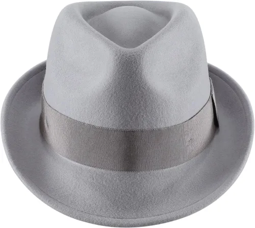 Vista 35 de Home Prefer Sombrero de invierno de fieltro de lana para hombre Sombrero de ala corta Fedora