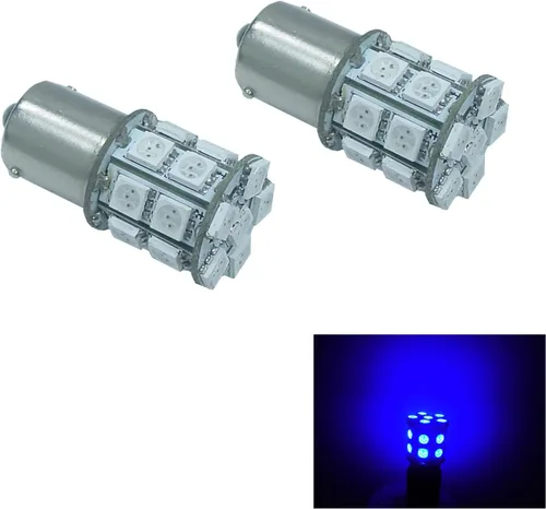 Vista 27 de PA 2 bombillas LED azules 13SMD 1156 para señal de giro, marcador lateral