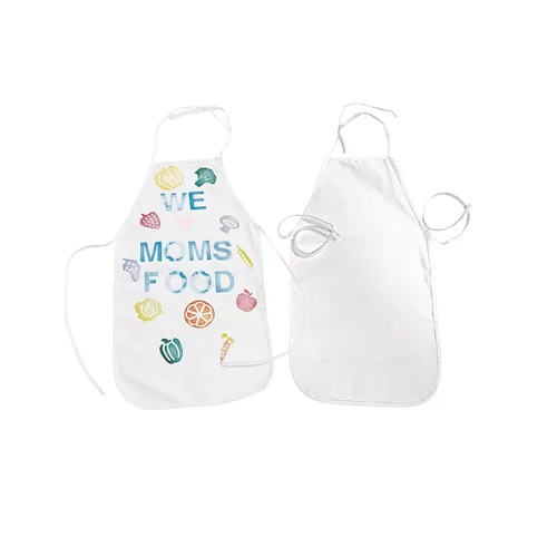 Vista 5 de Colorations Delantales de lona en blanco para niños, delantales de lona blanca, juego de 12, cierre de velcro, sin lazos, decora tu propio delantal