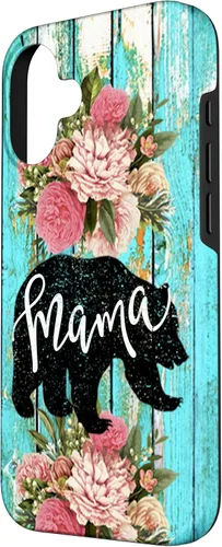 Vista 2 de Funda para iPhone 16, color turquesa, diseño rústico de grano de madera