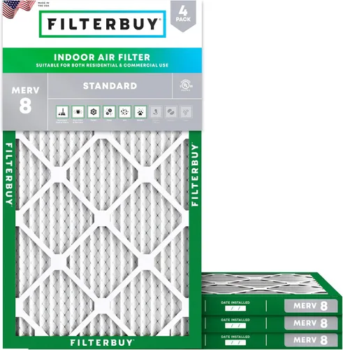 Vista 24 de Filterbuy - Filtros de aire de repuesto MERV 8, protección contra el polvo, plisados, para caldera y sistema HVAC, 20 x 25 x 1 pulgadas, paquete