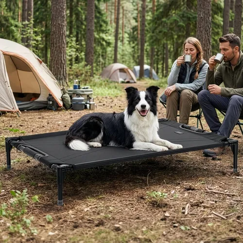 Vista 8 de Petsfit Cama elevada para perros grandes – Barra de tensión antideslizante patentada, cuna elevada para perros al aire libre/campamento