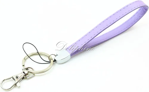 Vista 5 de Pulsera de cuero duradera de lujo para soporte de tarjetas de identificación, llavero, teléfono celular, llaves, USB, cámara, bolso, Negro