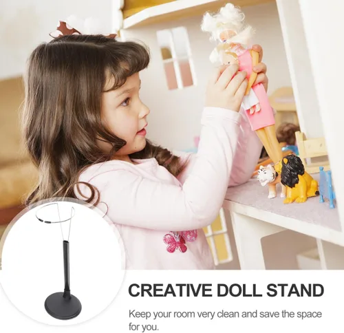 Vista 6 de jojofuny 2Pcs Black Doll Stand for 12 to 15 Inch Dolls & Action Figures - Adjustable Height 7.8-11 Inches Metal Wire Figure Display Stand Holder