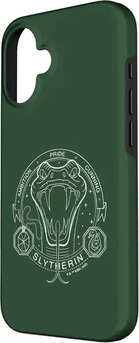 Vista 2 de iPhone 16 Harry Potter Slytherin Line Art Snake Symbol Case