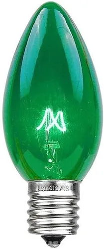 Vista 12 de Novelty Lights Paquete de 5 bombillas de repuesto C7 para exteriores, transparentes E12 Candelabra Base, 5 Watt, Transparent Incandescent Lamps