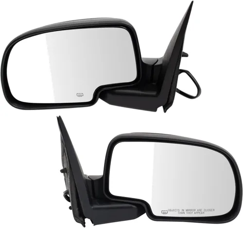 Vista 119 de TRQ Conjunto de 2 piezas de espejo lateral para conductor y pasajero, ajuste eléctrico, sin calefacción, sin memoria, color negro, compatible