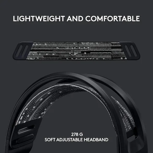 Vista 2 de Logitech G 733 Lightspeed - Auriculares inalámbricos para juegos con diadema de suspensión LIGHTTSYNC RGB tecnología de micrófono VOCE azul