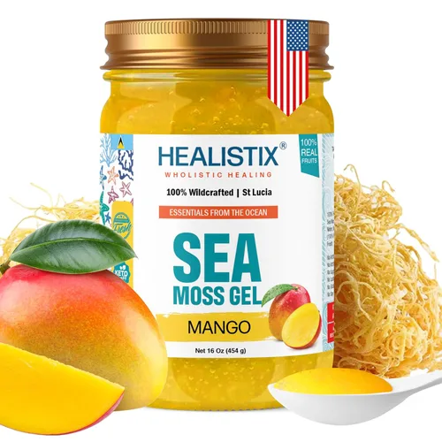 Vista 9 de Gel de musgo marino con sabor a plátano [473 ml] - Exquisitamente elaborado con musgo marino silvestre recolectado en las aguas prístinas de Santa