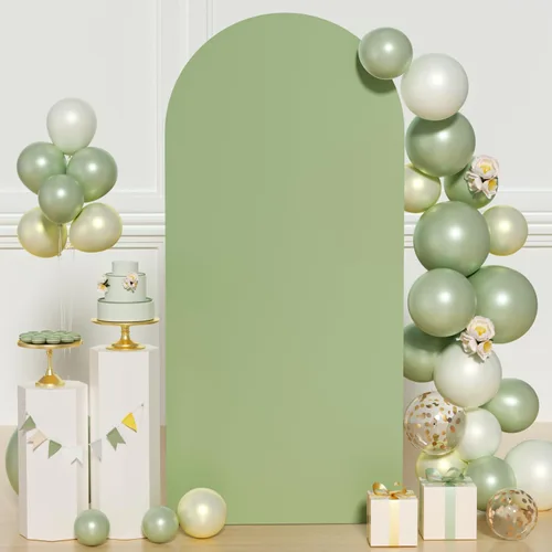 Vista 8 de FUHSY Cubierta de Arco de Boda Beige Cubierta de Arco Tela de Fondo Cubierta de Elastano de Arco de 6 Pies para Pared Arqueada Cubierta de Soporte