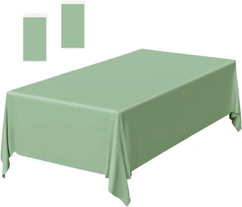 Vista 46 de Paquete de 2 Manteles de Plástico Beige Desechables Cubiertas de Mesa Mantel Rectangular Beige para Fiesta Baby Shower Boda Cumpleaños Mantel