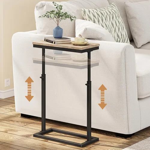 Vista 27 de TUTOTAK Mesa auxiliar, mesa auxiliar, mesa de sofá alta, mesa de sofá, sala de estar, dormitorio, negro TB01BK083P