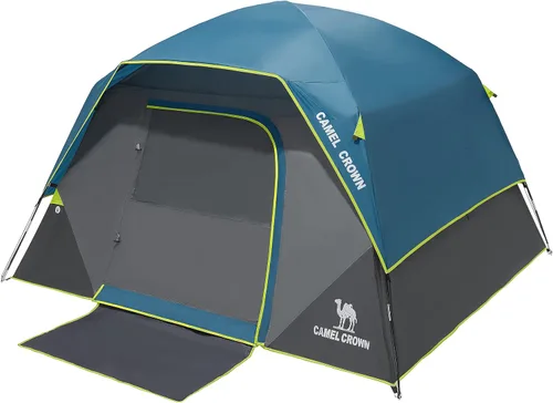 Vista 10 de CAMEL CROWN Tiendas de campaña para acampar 4/8 personas, impermeables, configuración rápida, plegables, para mochileros al aire libre, para 4 Marrón