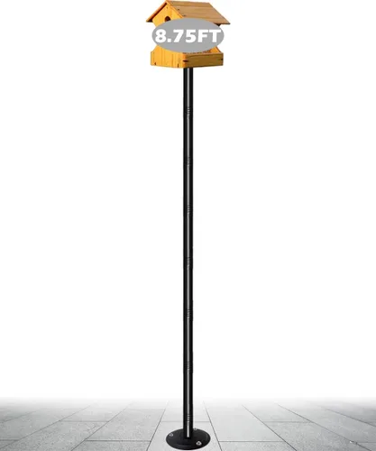 Vista 7 de Garbuildman Kit de Poste para Comedero de Pájaros de 105 Pulgadas, Juego de Poste Resistente para Casa de Pájaros para Valla de Terraza o Barandilla