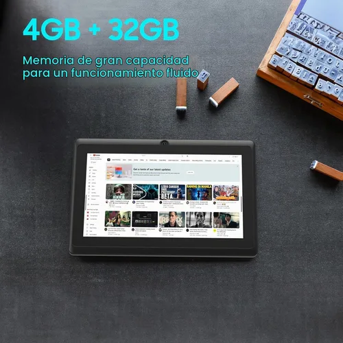 Vista 2 de COOPERS Tablet Android de 10 pulgadas, 6 GB de RAM+32 GB ROM tabletas de computadora compatibles con 1 TB expandir, pantalla táctil IPS de 1280 *