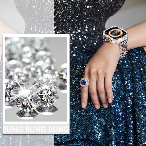 Vista 181 de Surace Bling - Carcasa con protector de pantalla para Apple Watch Series 3, 2, 1 de 1.496 pulgadas