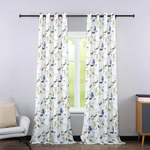 Vista 21 de Leeva Cortinas de bloqueo de luz de 45 pulgadas de largo para dormitorio, paneles de cortina de lino sintético para ventana, tratamiento decorativo