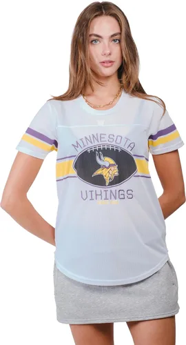 Vista 9 de Ultra Game Women's NFL Official Soft Mesh Varsity Stripe T-Shirt