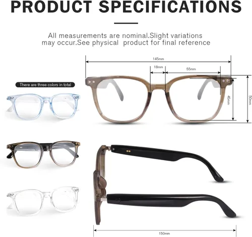 Vista 8 de Lentes inteligentes Bluetooth para mujer, lentes de sol fotocromáticos con altavoces, lentes de audio resistentes al agua IP65 con control táctil