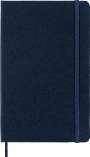 Vista 2 de Moleskine - Cuaderno clásico con tapa dura, grande (5 x 8.25 pulgadas), cuadriculado, azul zafiro, 240 páginas