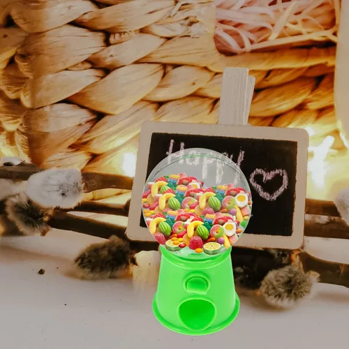 Vista 8 de STOBOK Mini máquina de dulces dispensador de juguetes giratorio Gumball Candy Catcher para niños Fiesta Jugar Mejorar la coordinación mano-ojo, Verde