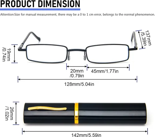 Vista 5 de REAVEE Paquete de 5 lentes de lectura portátiles delgados para hombres y mujeres, bloqueo de luz azul para computadora con bolsillo pequeño, estuche