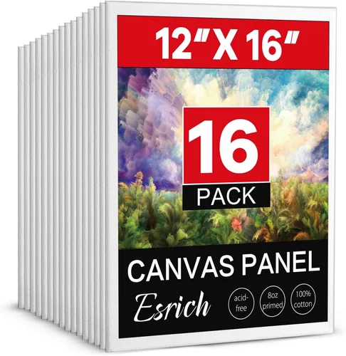 Vista 13 de ESRICH Mini lienzos para pintar, lienzo de 4 x 4 pulgadas a granel, paquete de 72 paneles de lienzo pequeños, lienzo de pintura de algodón
