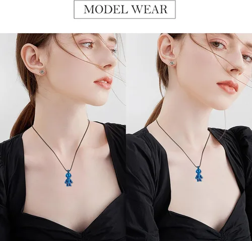 Vista 5 de mingkejw Cremación astronauta collar urna conmemorativa joyería colgante urna de cremación cenizas collar conmemorativo para niños y humanos.
