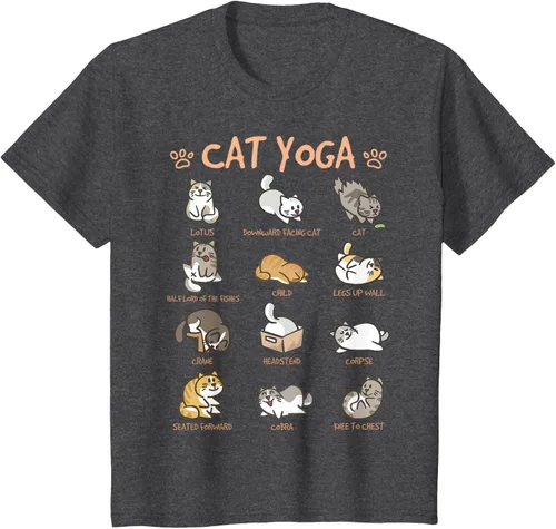 Vista 40 de Cat Yoga Poses Cats Practicing Mindfulness Meditación Kitten - Camiseta, Negro, S