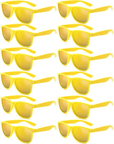Vista 14 de Eyegla Paquete de 8/12/18 lentes de sol de neón a granel coloridos para fiesta, gafas retro para fiesta para adultos, hombres y mujeres