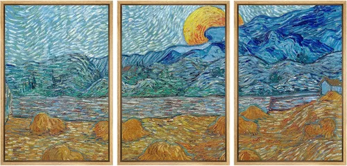 Vista 179 de wall26 Lienzo enmarcado para pared, juego de arte con flores de almendra de Vincent Van Gogh, naturaleza, ilustraciones de área silvestre, bellas