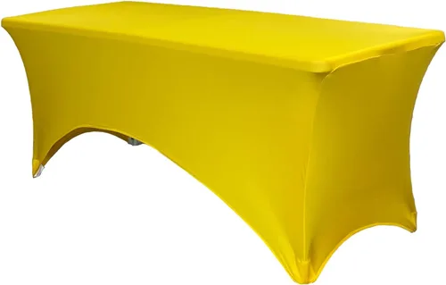 Vista 32 de YOUR CHAIR COVERS - Fundas rectangulares de elastano para mesas de 4 pies, manteles ajustados para eventos de boda, decoraciones de patio, tela Negro