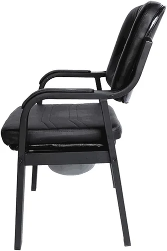 Vista 6 de Dyale Deluxe Comfort Commode con asiento acolchado, silla de cama resistente, asiento de inodoro con marco de seguridad para baño de ancianos