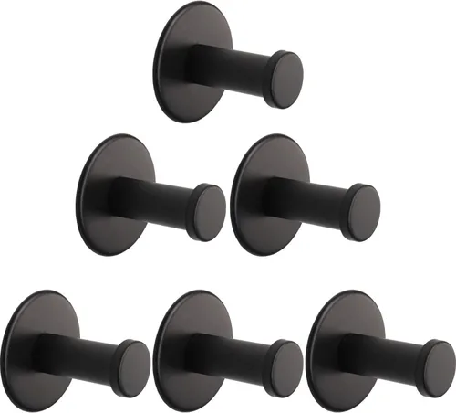 Vista 8 de Ganchos para toallas de baño, paquete de 4 ganchos autoadhesivos para abrigos, resistentes sin perforaciones, gancho para bata, colgador de ropa
