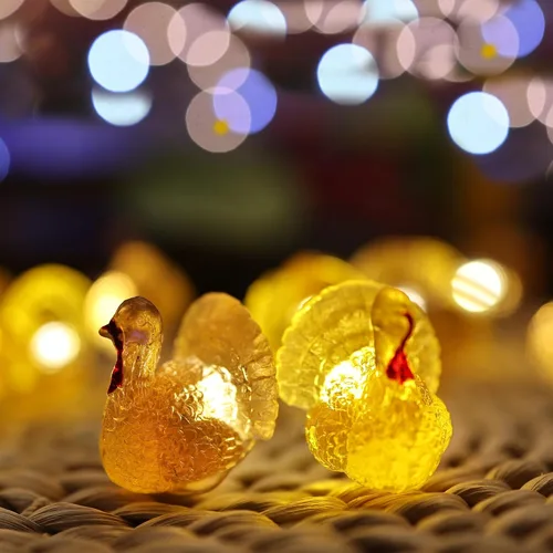 Vista 2 de Mini guirnalda de luces de pavo de Acción de Gracias, guirnalda decorativa de cosecha, lindas luces de hadas con enchufe USB o funciona