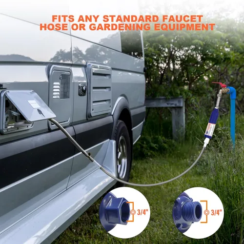 Vista 6 de WELLUCK Filtro de agua en línea para autocaravana que reduce el cloro y el olor, 2 paquetes de accesorios de filtro de manguera de agua para camping