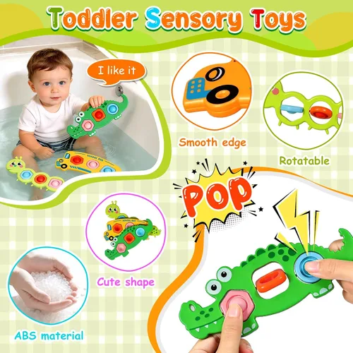 Vista 2 de Juguete sensorial antiestrés de 3 piezas para niños pequeños de 3 a 5 años, juguetes Montessori para niños mayores de 3 a 5 años, juguete de viaje