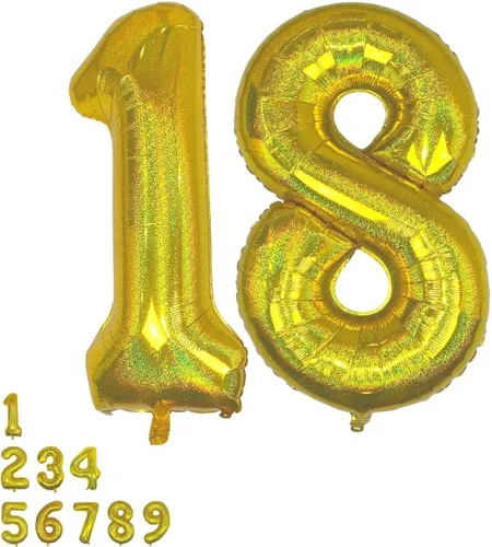 Vista 12 de DIWULI Globos dorados de 40 pulgadas – Globo grande del número 2, globos dorados grandes, decoraciones de fiesta de cumpleaños de helio, suministros