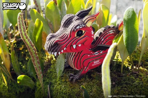 Vista 9 de Eugy Rompecabezas 3D de Dragón Rojo, 24 piezas, respetuoso con el medio ambiente, juguete educativo para niños, niñas y niños a partir de 6 años