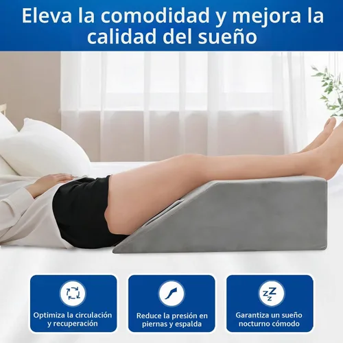 Vista 3 de Almohadas de elevación de piernas para después de la cirugía, almohada de espuma viscoelástica para dormir, espalda baja, cadera, tobillo, alivio