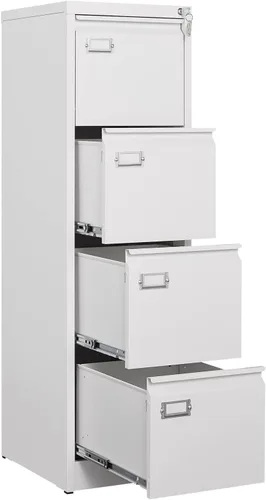 Vista 23 de Archivador de 2 cajones con cerradura, archivador vertical móvil para colgar carpetas tamaño A4/carta/legal, debajo del escritorio, pequeños