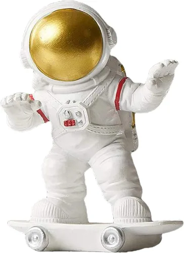Vista 4 de Estatua de astronauta de resina, figura de astronauta, estatuas de astronauta, modelo de escultura para regalos para el hogar, recuerdos, caja