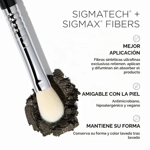 Vista 5 de Sigma Beauty Glam'n Go - Juego de brochas para ojos, cepillo de maquillaje, arándano, paquete de 4