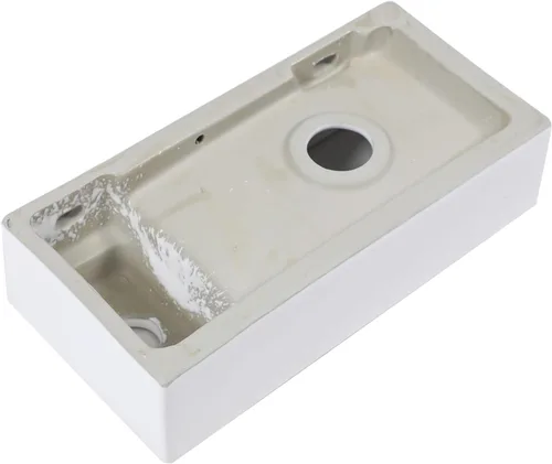 Vista 8 de Lordear Lavabo pequeño de baño montado en la pared, lavabo de esquina de baño de 15" x 7", lavabo flotante para lavado de manos colgado en la pared