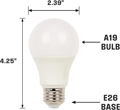 Vista 4 de Westinghouse 5229100 - Bombilla LED de luz diurna A19 de 14 vatios (equivalente a 100 vatios), base media