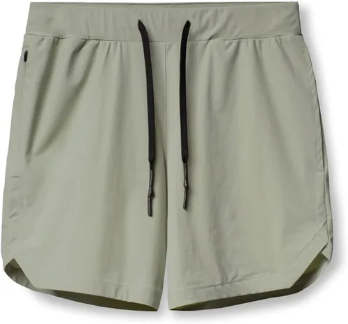 Vista 4 de BIFUTON Pantalones cortos blancos para hombre, pantalones cortos de entrenamiento para correr, ligeros, para yoga, gimnasio, pantalones cortos de 5