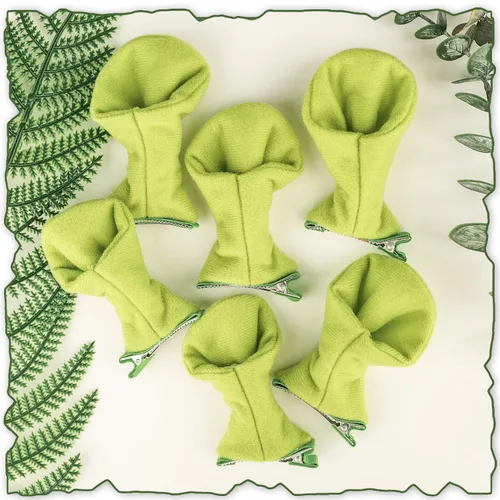 Vista 3 de 16 pinzas para el cabello con orejas de monstruo verdes, disfraz de Halloween