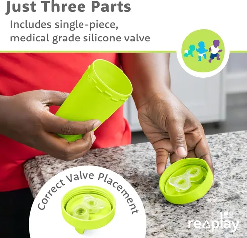 Vista 8 de Re-Play - Vasos con tapa y boquilla de 10 oz., hechos en EE.UU. para niños pequeños de 1 año en adelante, a prueba de derrames, aptos para Aqua Asst.