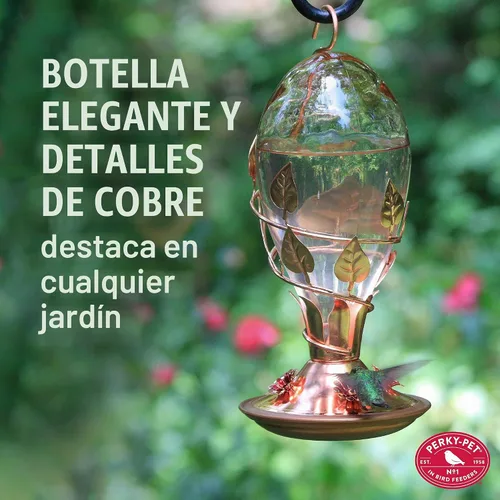 Vista 3 de Perky-Pet 8110H-1 - Comedero de cristal para colibríes para exteriores, capacidad de néctar de 32 onzas